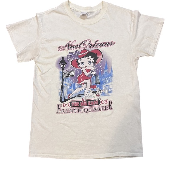 Gildan Tops - Vintage Adult New Orleans The Big Easy French Quarter Betty Boop Tee Size: Small